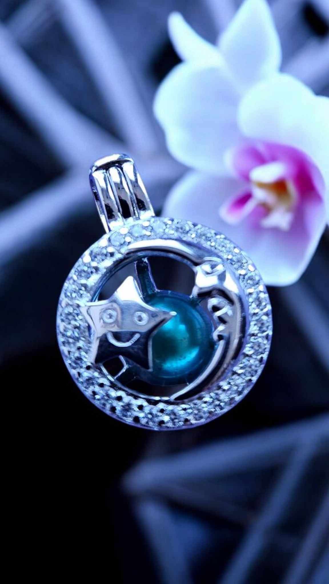 Sterling silver sun & moon cage